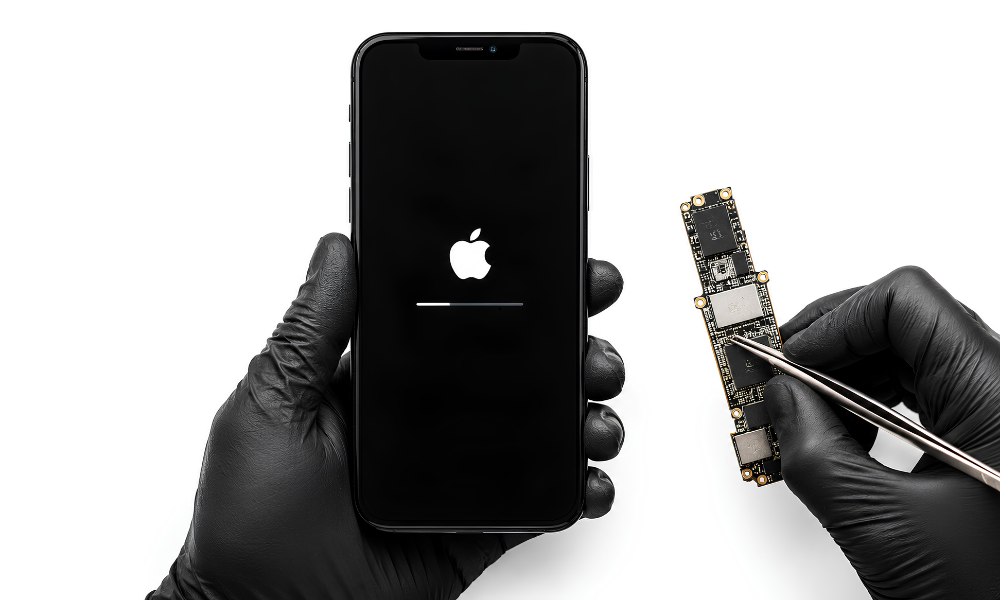 Professional cell phone motherboard repair and boot loop micro soldering at Geek Fix Vaughan